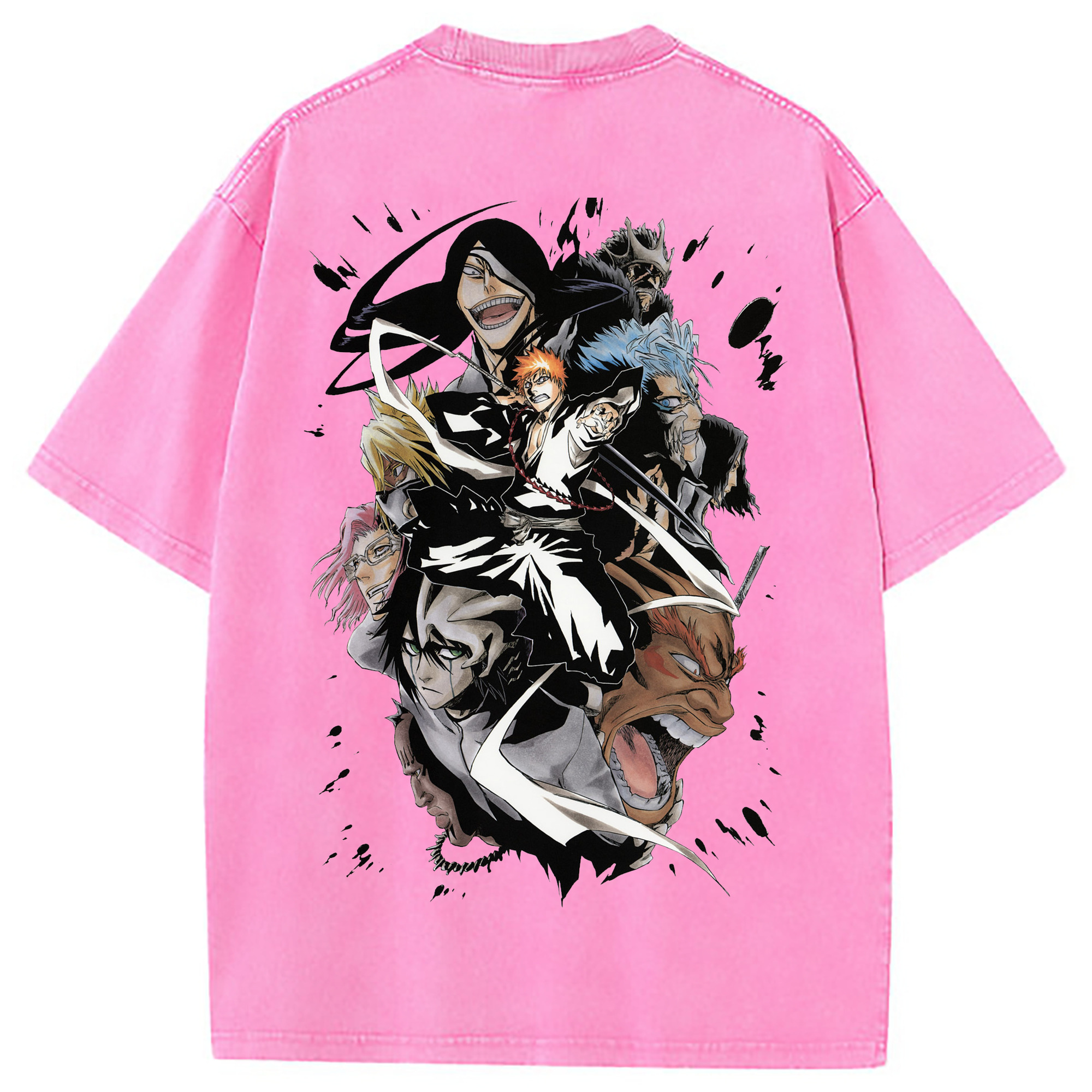 （画像用） ブリーチ 黒崎一護（くろさき いちご）BLEACH Kurosaki Ichigo 綿100% ヴィンテージ風 半袖Tシャツ（背面プリント）